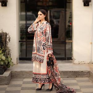 Traje Salwar de seda con estampado digital de diseñador vestido largo Kameez pakistaní de estilo moderno para fiestas de boda indio pakistaní - Product Image 2