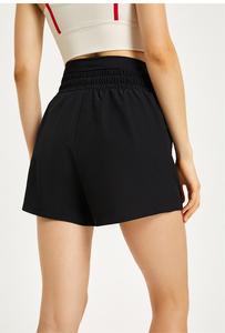 Pantalones cortos para correr finos con cordón de Color sólido, pantalones cortos de Yoga deportivos holgados informales para mujer - Product Image 5