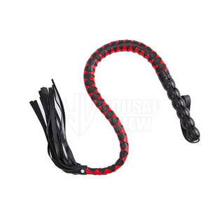 Fouets en cuir véritable avec queues tressées cousues et poignée tressée, haute qualité, personnalisable - Product Image 2