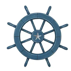 Plage nautique moderne du milieu du siècle, bateau en bois, volant, maison, bateau intérieur, bateau, roue, décor, utilisation, prix bas, 2023 - Product Image 5