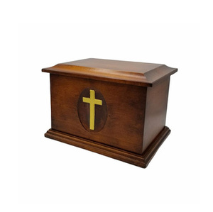 Urnas de Cremación de Madera Hechas a Mano con Diseño de Cruz de Latón para Uso Funerario y de Entierro para Adultos, Hechas a Mano con Logotipo Personalizado a Bajo Precio - Product Image 1