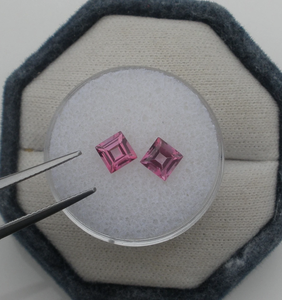 Piedra preciosa suelta facetada cuadrada de topacio Rosa natural para hacer joyas recubiertas de 3mm a 20mm - Product Image 4