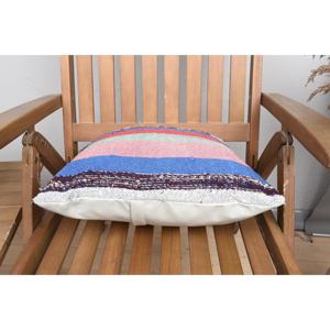 Almohada de lana de retazos Kilim Multicolor, cojín decorativo de lujo de 16x16 pulgadas, ropa de cama portátil con patrón de hojas esponjosas Vintage - Product Image 5