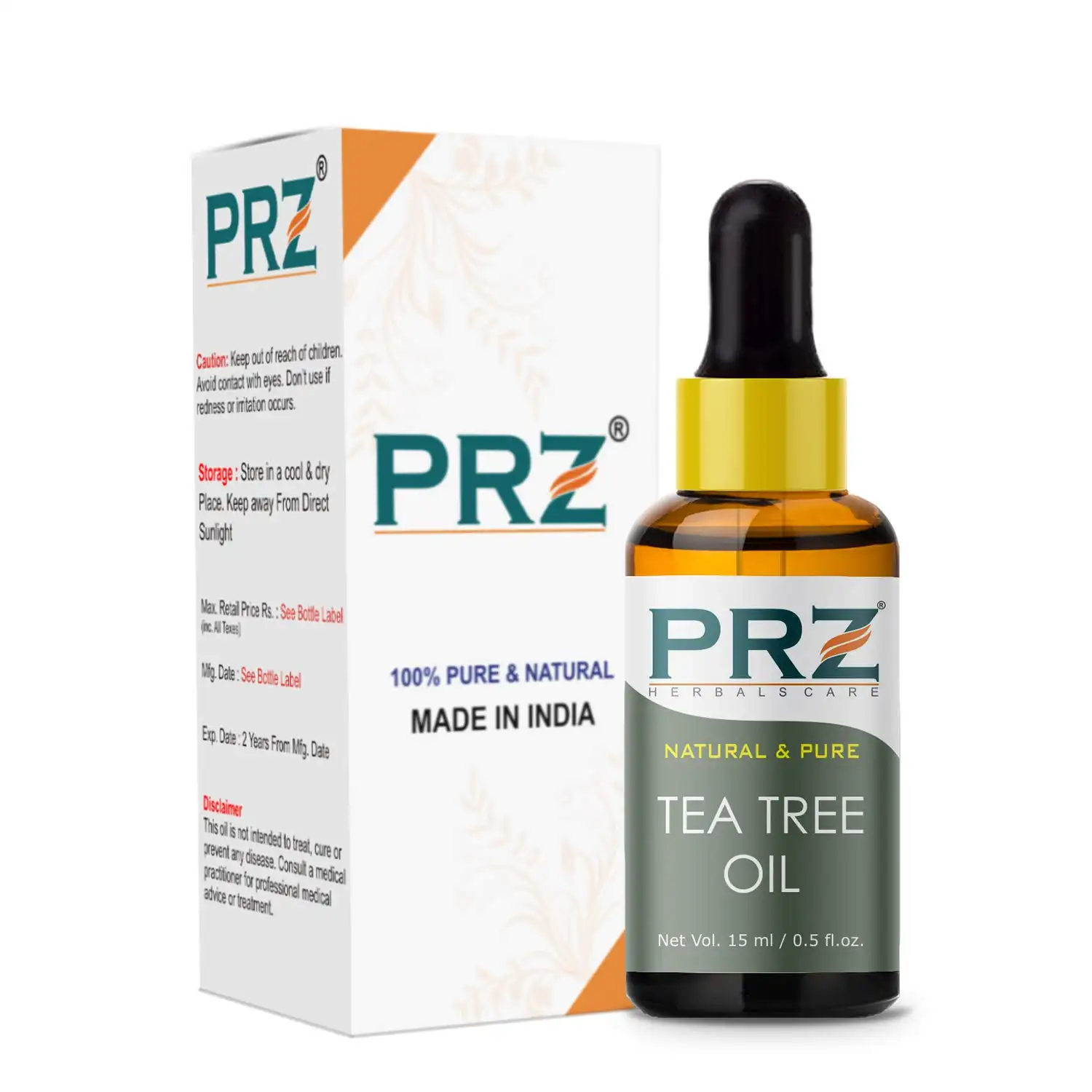 100% Premium Quality Ayurveda Organic Tea Tree Oil 15 ML Natural Herbal Hair & Skin Care