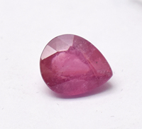 Saphir rose naturel certifié en forme de poire rouge rosâtre véritable verre naturel rempli saphir pierre précieuse en vrac coupe poire à facettes