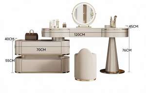 Conjunto de muebles de <span class=keywords><strong>dormitorio</strong></span> modernos: LED iluminado con espejo tocador, ecológico, duradero, libremente retráctil, de madera - Product Image 2