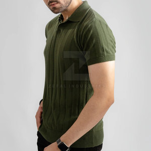 สินค้ามาใหม่ เสื้อถักผู้ชายผ้าฝ้ายแท้ 100% เป็นมิตรกับสิ่งแวดล้อม แขนสั้น แห้งเร็ว สีและโลโก้ปรับแต่งได้ คุณภาพสูง - Product Image 4
