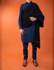 Men Classic Winter <b>Wool</b> Shawl Breathable Soft Warm Traditional Solid <b>Wrap</b> 300g - Product Image 5