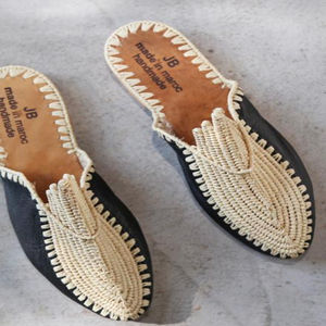 Vente en gros de pantoufles et sandales marocaines faites à la main en raphia, chaussures tissées écologiques pour femmes et hommes, commande en gros, fournisseur direct - Product Image 3