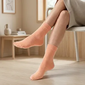 Calcetines de Compresión de Punto Sólido Color Durazno para Mujer, Cómodos y Ecológicos de Bambú para Uso Diario - Product Image 6