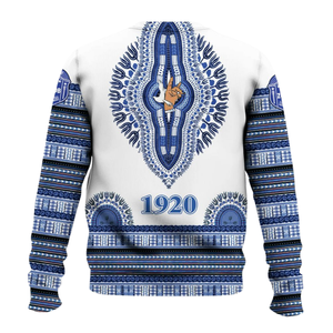 Sweat-shirt à col rond Zeta Phi Beta Sorority 1920, broderie de lettres grecques, pull en polaire bleu pour femmes - Product Image 2