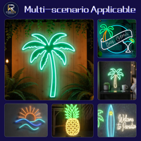 Populaire Lampe Néon Autonome Premium 30cm Luminescente dans le Noir pour Décoration de Voiture, Arbre Tropical Vert, Palmier, Cactus, Étanche