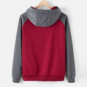 Sudadera con Capucha Unisex Roja Lisa, Sudadera de Mezcla de Algodón Suave con Bolsillo Tipo Canguro, Ropa Informal para Otoño e Invierno - Product Image 5