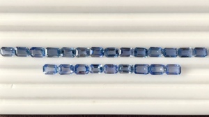 ไพลินสีฟ้าธรรมชาติขนาด6x4มม. ตัดมรกตสีพาสเทลอัญมณีหลวมสำหรับทำเครื่องประดับ - Product Image 5