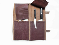 Meilleur couteau en cuir professionnel fait à la main rouleau Chefs sac Chef couteau ensemble pour outil de stockage de chef rouleau couteau sac LKR-0066