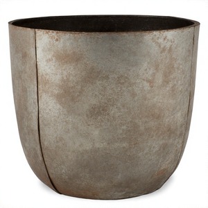 Maceta de metal gris mate DuskLine con superficie de textura martillada para el jardín del hogar maceta de metal antiguo para uso decorativo - Product Image 5