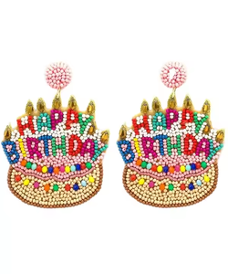 Pendientes clásicos de cuentas de semillas de alta moda con perlas de imitación y secuencias para regalo de fiesta de boda para mujer - Product Image 1