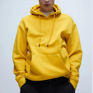 2025 sweat à capuche personnalisé pour hommes pull en coton surdimensionné de haute qualité épais anti-rétrécissement brodé et teint en plaine pour l'hiver - Product Image 1