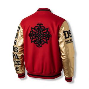 Veste d'université personnalisable Nouveau design Manches en cuir Broderie en chenille Hautement personnalisable OEM Lettres Chiffres pour le devant - Product Image 2