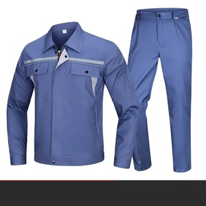 Vêtements de travail en coton antistatique de grande taille Combinaisons de travail Pantalon à bavette pour les ateliers de mécaniciens de magasin de café - Product Image 4