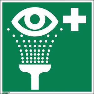 Señal de Advertencia para Estación de Lavado de Ojos para Niños - Señal de PVC Rígido de 20 x 20 cm - Product Image 1