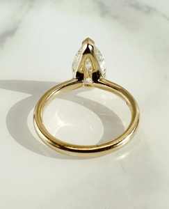 Custom 925 Silver Solid 10k 14k 18k Gold <b>Moissanite</b> <b>Rings</b> for Women Pear Cut Bezel Set Engagement Wedding <b>Rings</b> Trendy Style - Product Image 2