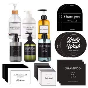 Mẫu nhãn dầu gội có thể chỉnh sửa hoàn toàn, giá bán buôn trực tiếp từ nhà máy, nhãn xà phòng tối giản, nhãn sữa tắm có thể in - Product Image 2