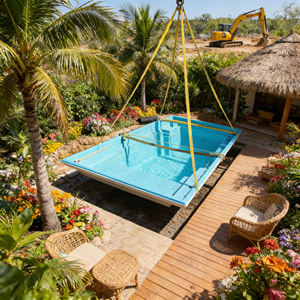 Piscina Rectangular Premium con Escalones, Piscina Enterrada para Jardín, Piscina de Fibra de Vidrio a Prueba de Fugas para Hotel - Product Image 1