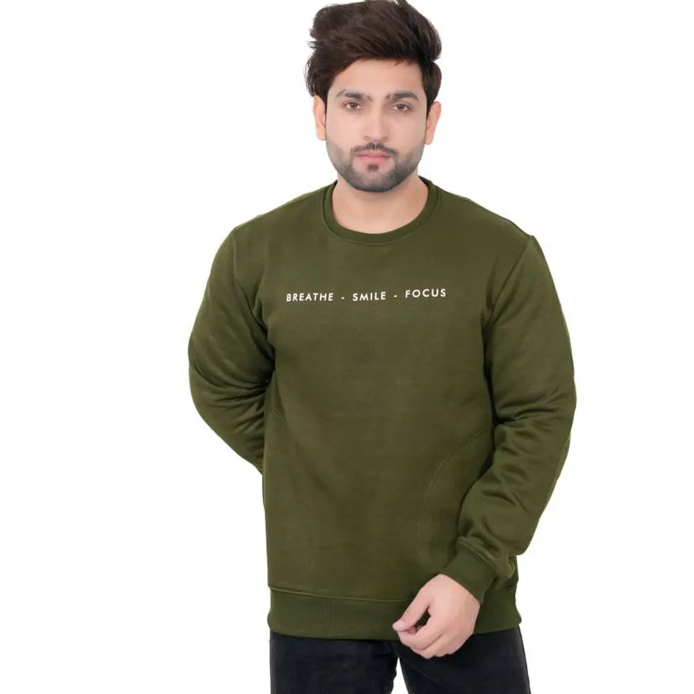 100% Cotton Ribbed Crewneck Drop Shoulder Men Waffle Oversized Long Sleeve Sweatshirt For Men's