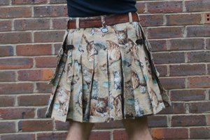 Hombres Gris Híbrido Kilt 100% Algodón Estilo Logotipo Personalizado Cuero Tuba Híbrido Kilt - Product Image 4