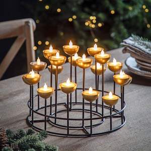 ที่ใส่เทียนโลหะทนทานแก้วสเปรย์ทำมือสำหรับตกแต่งบ้านห้องนั่งเล่นพื้นที่รับประทานอาหารมีเทียน - Product Image 2