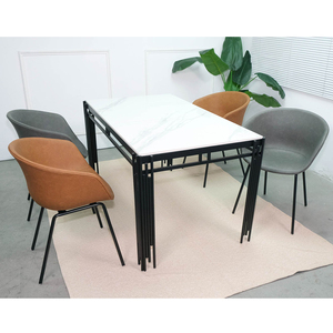 Silla de Oficina Minimalista con Tapicería de Cuero Sintético Premium, Patas de Hierro con Recubrimiento en Polvo, Modelo GAK26-PU - Product Image 4