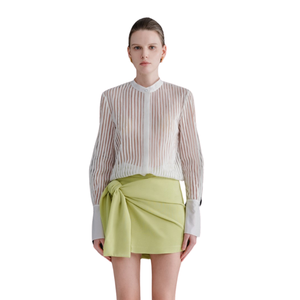 ขายร้อนกระโปรงผู้หญิงยาวที่ยั่งยืนยี่ห้อป้ายที่กําหนดเอง Rory ไม่สมมาตรกระโปรงหนังมังสวิรัติ Whiteant โรงงานเวียดนาม - Product Image 1