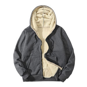 เสื้อฮู้ดแบบสวมหัวพิมพ์ลายพัฟมาใหม่2024ผ้าฟลีซซับในผ้าโพลีเอสเตอร์/ ผ้าฝ้ายลายสีพื้นแบบกำหนดเองสำหรับฤดูหนาว - Product Image 2