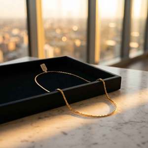 Elegante Cadena Cubana con Corte Radiante y Acabado Dorado Intenso, Collar de Lujo Chapado en Oro, Regalo de Joyería - Product Image 4