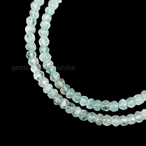 Collar de cuentas de Rondelle facetadas de Aguamarina, collar de cuentas de Aguamarina Natural para hacer joyas, collar delicado para mujer, VENTA - Product Image 3