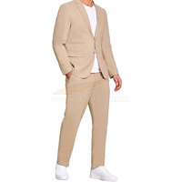 Ensemble de costumes formels pour hommes, blazer et pantalon 2 pièces coupe ajustée pour bal, mariage, bureau ou soirée, kaki