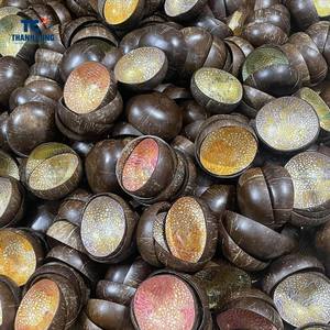 Cuencos de coco al por mayor más vendidos, nácar con incrustaciones florales naturales hechos en Vietnam - Product Image 4