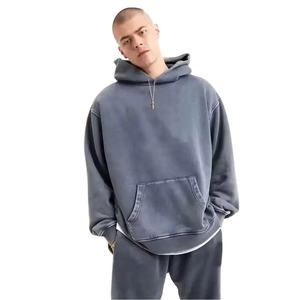 Mode élégant pull à capuche 100% coton lavage à l'acide prix de gros surdimensionné blanc goutte épaule haute qualité unisexe sweats à capuche - Product Image 1