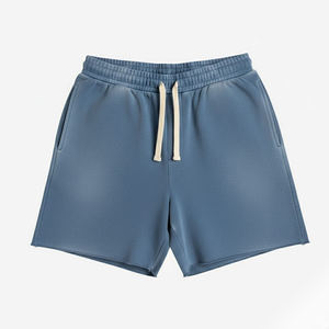 กางเกงขาสั้นผู้ชายคุณภาพสูง สีซีดแบบซันเฟด สำหรับใส่ลำลอง วิ่งออกกำลังกาย สไตล์วินเทจ ลายพิมพ์แบบดิสเทรส - Product Image 1