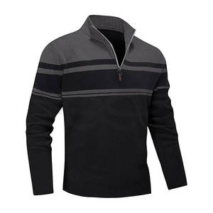Pull à col zippé pour homme, tissé, confortable, respirant, séchage rapide, manches longues, automne-hiver, décontracté, élégant - Product Image 1