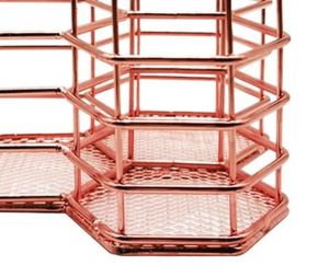 AK ที่ตั้งปากกาโลหะทองเหลือง3ช่องพร้อมลวดทองแดงสำหรับตกแต่งห้องสมุด/ห้องเรียนของตกแต่ง - Product Image 3