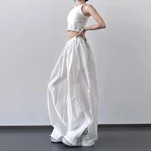 Pantalons de survêtement à jambes larges pour femmes, taille élastique, taille mi-haute, coupe ample, respirant, en coton thermique, streetwear décontracté, pantalon baggy d'hiver - Product Image 2