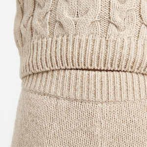 Ensemble coordonné pull col roulé en mohair torsadé et pantalon long pour femme, option logo personnalisé, faible MOQ, marque privée - Product Image 6