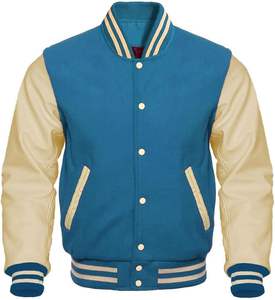 Chaqueta Universitaria Acolchada de Piel de Oveja para Hombre, de Alta Calidad, al por Mayor, con Cuello Alto, Resistente al Viento, Logotipo Frontal, Colores y Tallas Personalizadas - Product Image 1