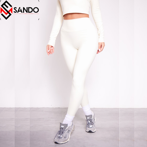 กางเกงเลกกิ้งเล่นโยคะเอวสูงของผู้หญิงกางเกงเข้ายิมขนาดกลางเอวออกแบบโลโก้ได้ตามต้องการ - Product Image 5