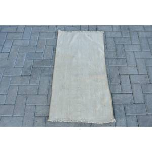 Alfombra Beige clásica moderna de 1,8x3,3 pies, lana hecha a mano, piel de conejo de imitación, respaldo de látex, Patchwork, pasillo rectangular turco Vintage - Product Image 1