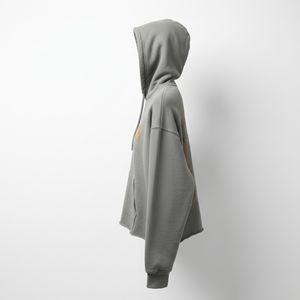 High Quality Polyester/Cotton 3D Embroidery Eco-Friendly <b>Y2K</b> <b>Hoodie</b> Men Heavyweight 300gsm Tonal for Distressed Raw Hem - Product Image 3