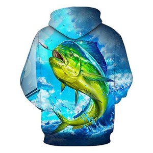 เสื้อตกปลาของผู้ชายเสื้อฮู้ดพิมพ์ลายซับลิเมชันออกแบบได้ตามต้องการเสื้อกีฬาขนแกะสำหรับใส่ตกปลา - Product Image 4