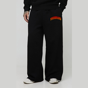 2025 nouveau arrivé 100% coton toile coupe décontractée jambe large pantalons de survêtement hiver tenue décontracté couleur personnalisée hommes pantalons lavés - Product Image 4